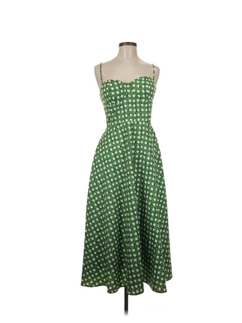NWT Fashion Nova Green Polka Dot Midi Dress